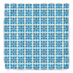 Modern geometric blue SEA squares pattern Bandana