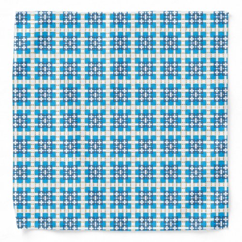 Modern geometric blue SEA squares pattern Bandana