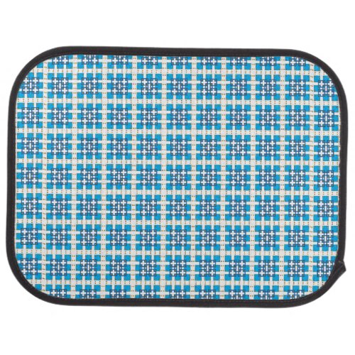 Modern geometric blue SEA squares pattern Car Floor Mat