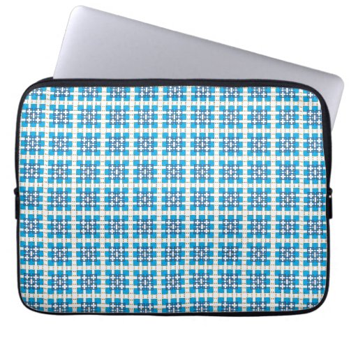 Modern geometric blue SEA squares pattern Laptop Sleeve