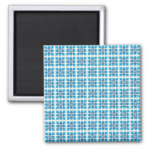 Modern geometric blue SEA squares pattern Magnet