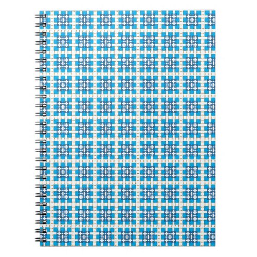 Modern geometric blue SEA squares pattern Notebook