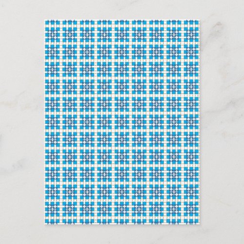 Modern geometric blue SEA squares pattern Postcard