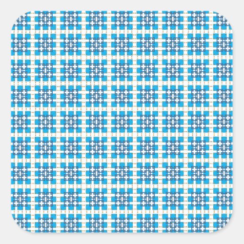 Modern geometric blue SEA squares pattern Square Sticker