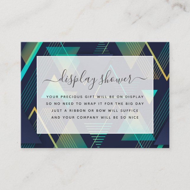 Modern Geometric Bridal Shower Enclosure Card (Front)