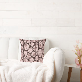 Modern Geometric Brown Abstract Throw Pillow, Aest Pillow