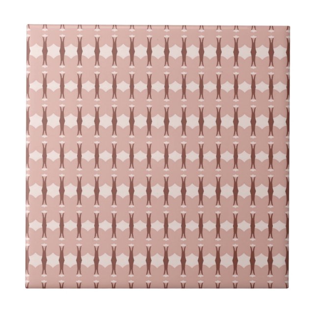 Modern Geometric Brown Terracotta Pattern Ceramic Tile (Front)