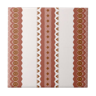 Modern Geometric Brown Terracotta Pattern Ceramic Tile