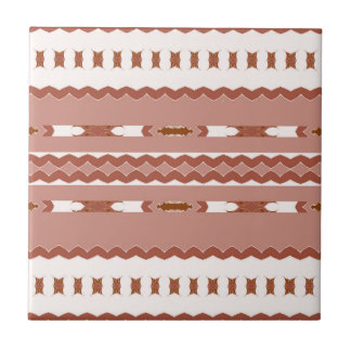 Modern Geometric Brown Terracotta Pattern Ceramic Tile