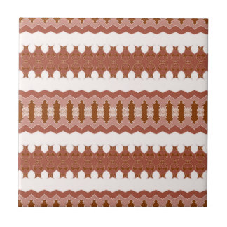 Modern Geometric Brown Terracotta Pattern Ceramic Tile