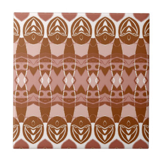 Modern Geometric Brown Terracotta Pattern Ceramic Tile