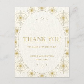 Modern Geometric Burst Thank You Card by envelopmentswedding at Zazzle