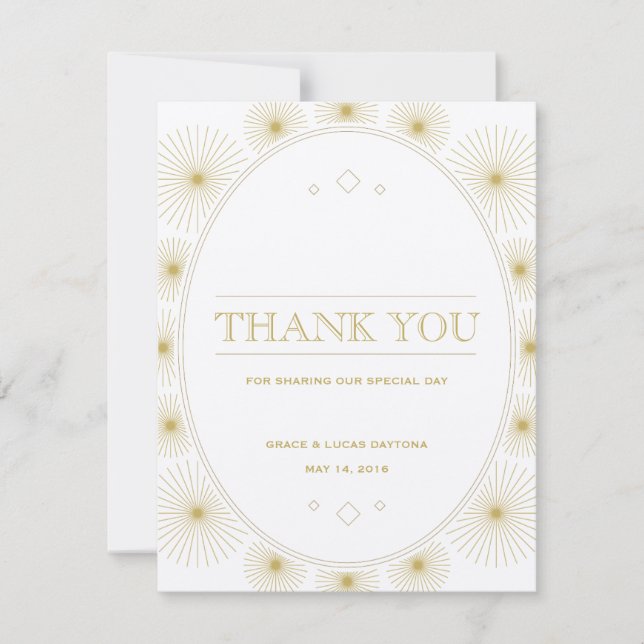 Modern Geometric Burst Thank You Card (Front)