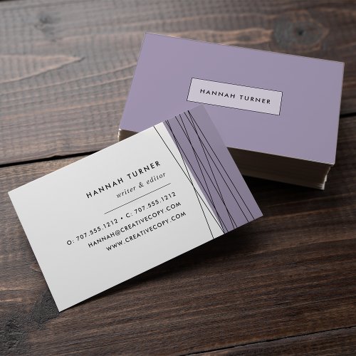 Modern Geometric Business Cards  Gray Lilac