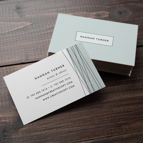 Modern Geometric Business Cards  Grayed Jade