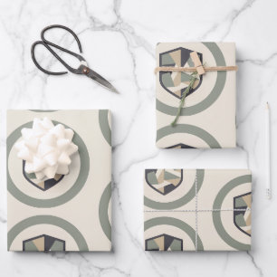Modern Geometric Camo Military Party Wrapping Paper Sheets