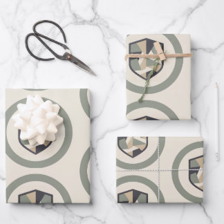 Modern Geometric Camo Military Party Wrapping Paper Sheets