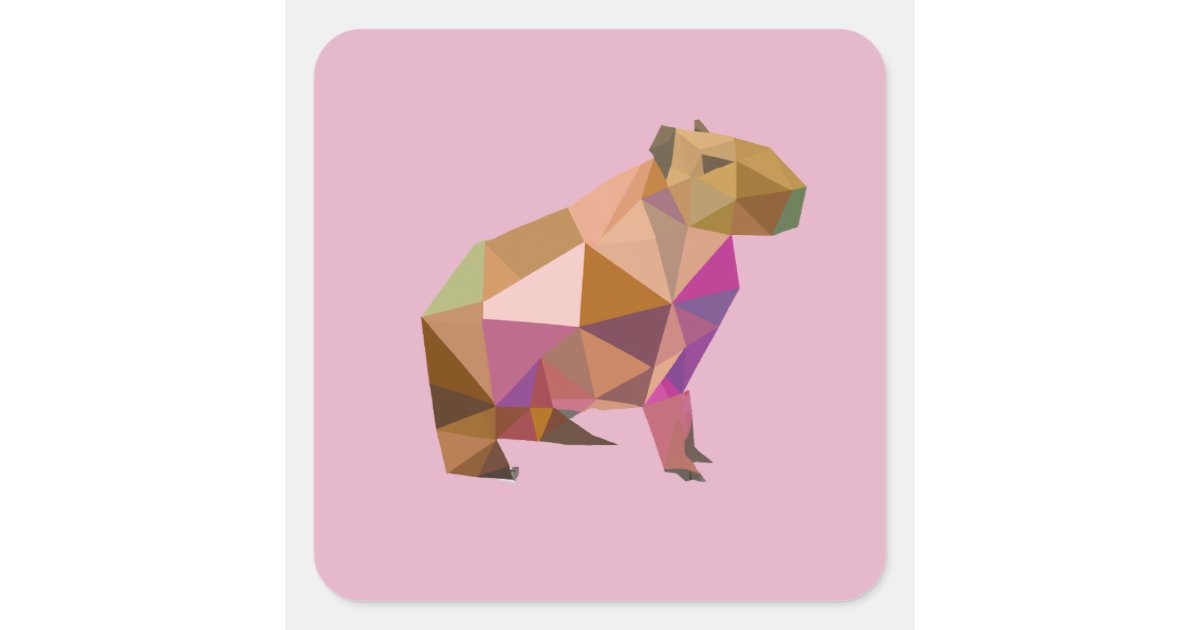 Modern Geometric Capybara for Every Capybara Lover Square Sticker | Zazzle