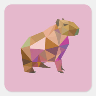 Modern Geometric Capybara for Every Capybara Lover Square Sticker
