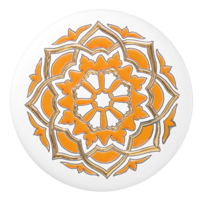 Modern Geometric Ceramic Knob (Front)