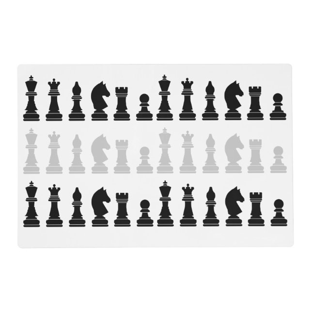 Modern Geometric Chess Game Black White Pattern  Placemat (Front)