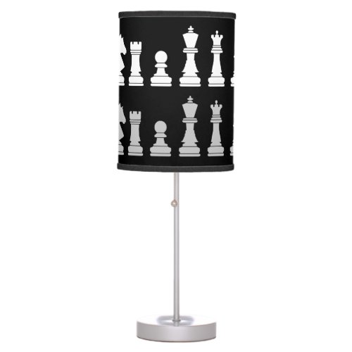 Modern Geometric Chess Piece Game Black  Table Lamp