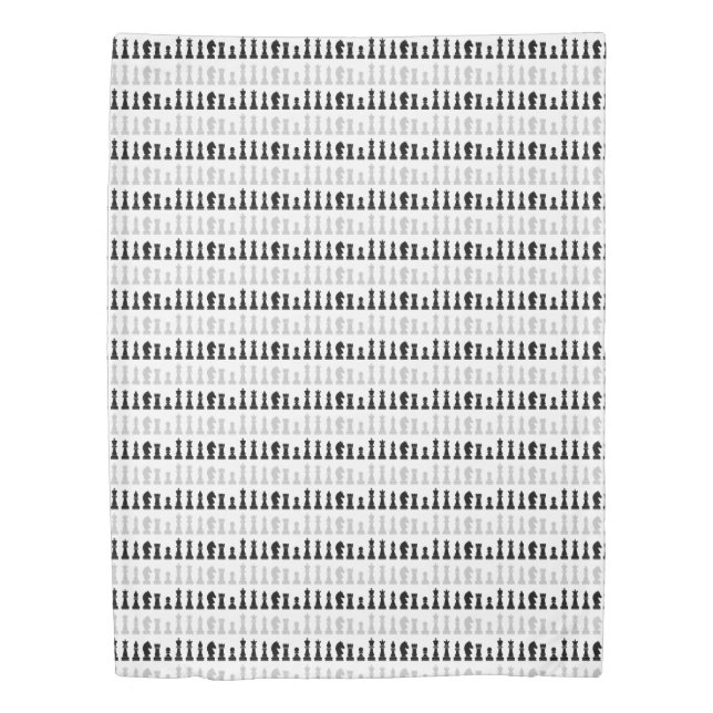 Modern Geometric Chess Piece Game Pattern  Duvet Cover (Front)