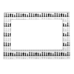 Modern Geometric Chess Piece Game Pattern Magnetic Frame