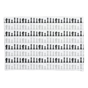 Modern Geometric Chess Piece Game Pattern  Pillow Case