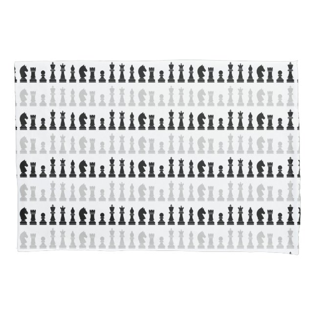 Modern Geometric Chess Piece Game Pattern  Pillow Case (Front)