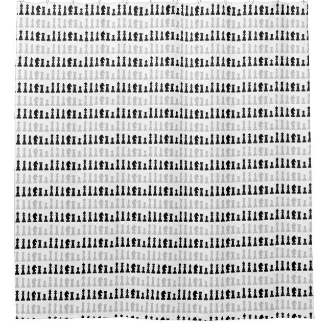 Modern Geometric Chess Piece Game Pattern  Shower Curtain (Front)