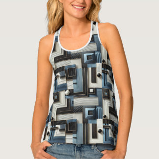 Modern Geometric Chic Racerback Tank Top