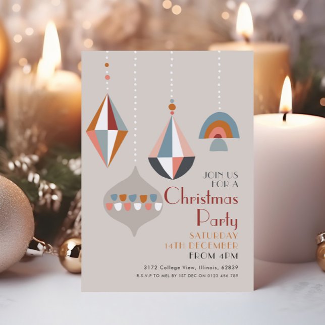 Modern Geometric Christmas Party  Invitation (Creator Uploaded)
