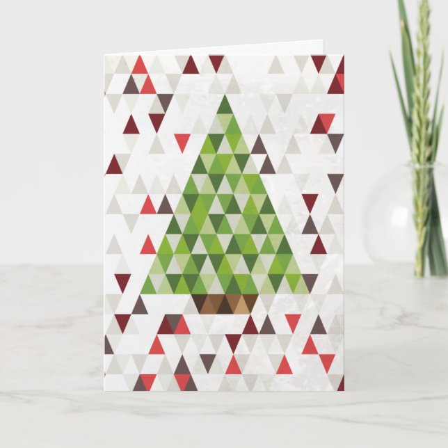 Modern Geometric Christmas Tree Card (Front)