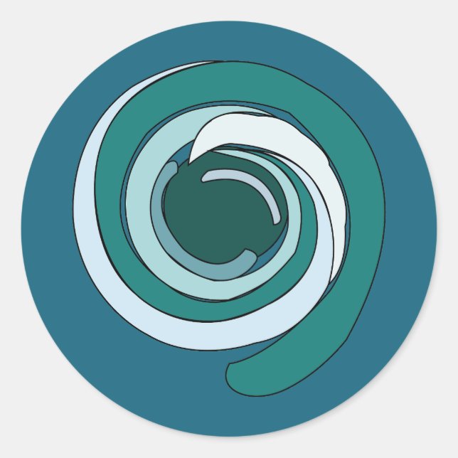 Modern Geometric Circle Classic Round Sticker (Front)