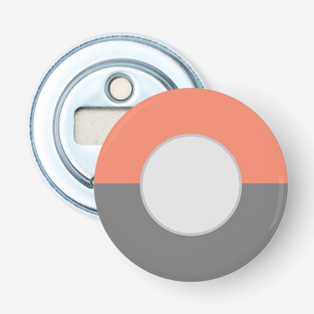 Modern Geometric Circle Halves Bottle Opener (Front)