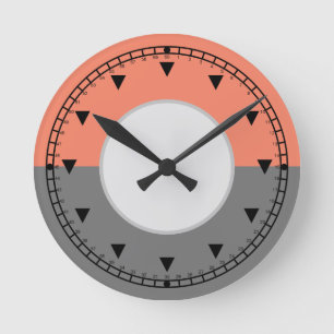 Modern Geometric Circle Halves Round Clock