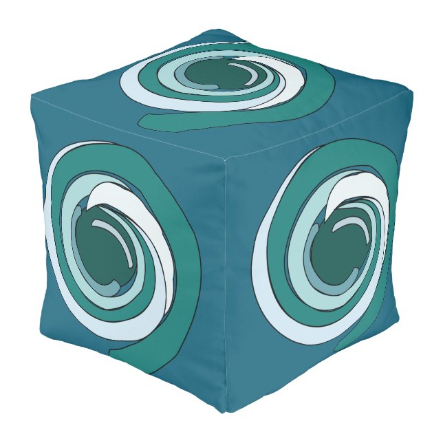 Modern Geometric Circle Pouf (Angled Front)