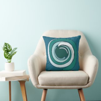 Modern Geometric Circle Throw Pillow