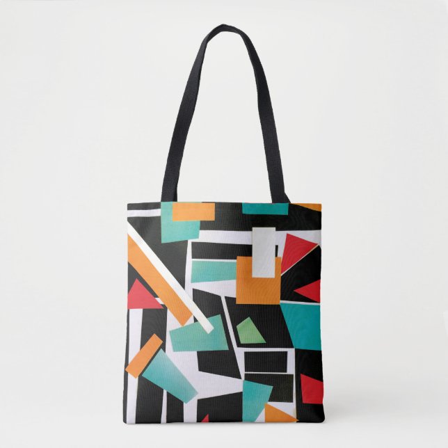 Modern Geometric Collage Tote Bag (Front)