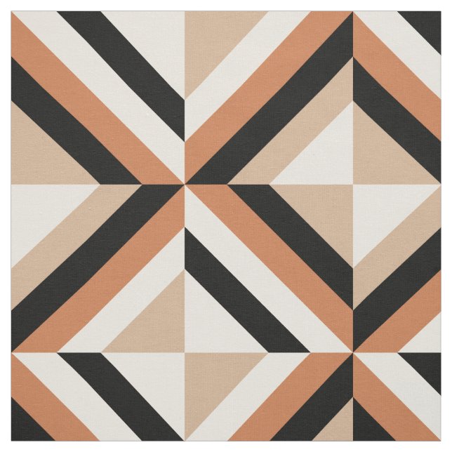 Modern Geometric Color Block Brown Fabric (Swatch)