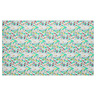 Modern Geometric Color Block Grid Pattern Fabric