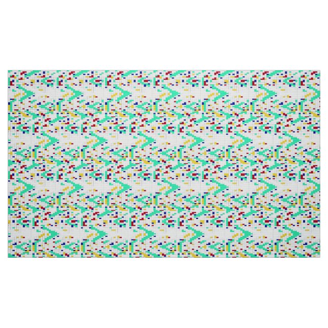 Modern Geometric Color Block Grid Pattern Fabric (Fat Quarter)