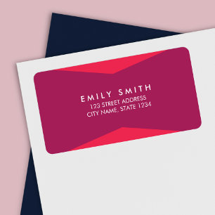 Modern Geometric Color Block Purple & Pink Address Label