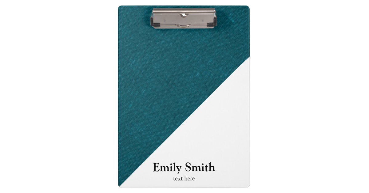 Modern geometric color blocks name clipboard Zazzle