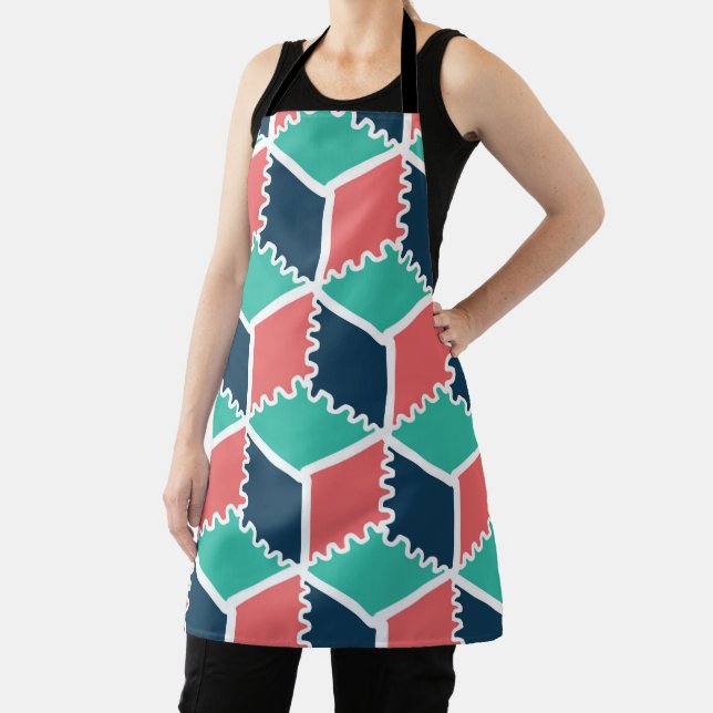 Modern Geometric Color Cube Apron – Stylish Abstra (Insitu)