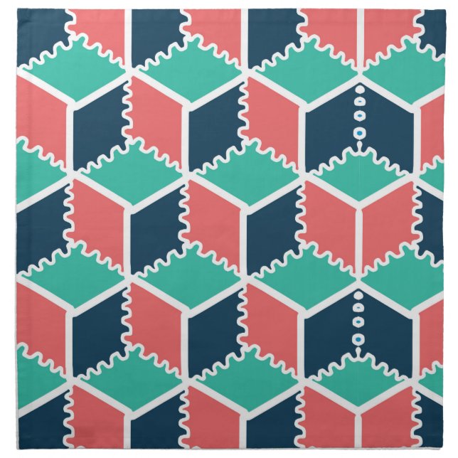 Modern Geometric Color Cube Cloth Napkin • Stylish (Front)