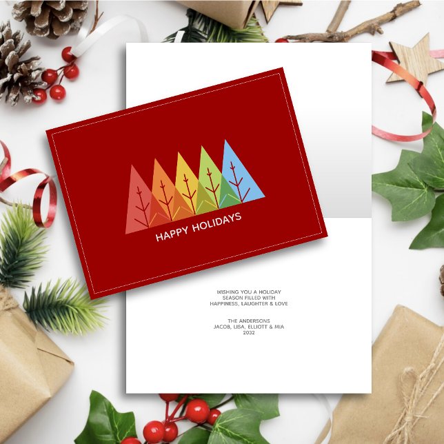 Modern Geometric Color Overlapping Christmas Holiday Card (Creator Uploaded)