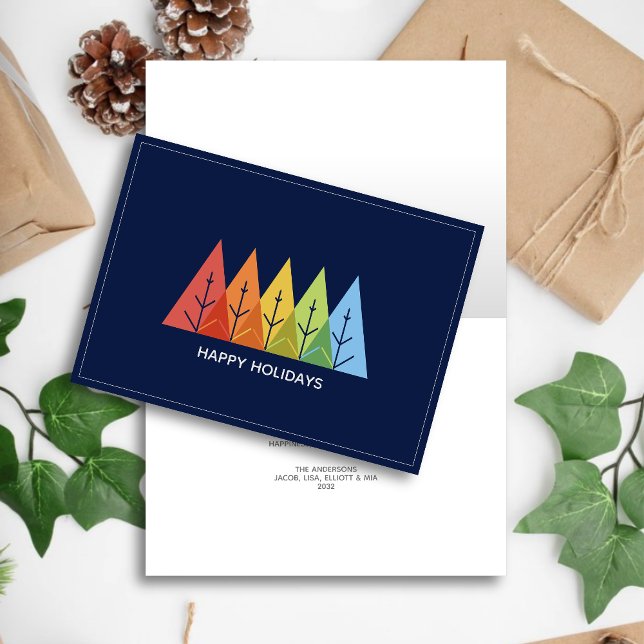 Modern Geometric Color Overlapping Christmas Holiday Card (Creator Uploaded)