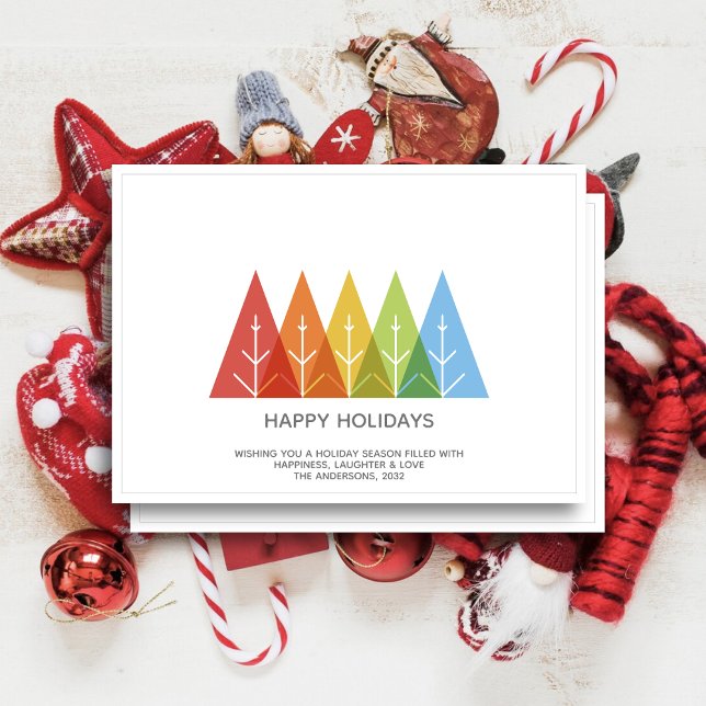 Modern Geometric Color Overlapping Christmas Holiday Card (Creator Uploaded)